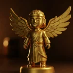 Ahura Mazda Biblosu - Altın Rengi - Pers Mitolojisinin Işık ve Bilgelik Figürü - Dekoratif Heykel - Biblo