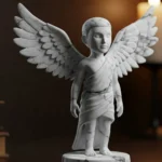 Ahura Mazda Biblosu v4 - Mermer Görünümlü -Pers Mitolojisinin Işık ve Bilgelik Figürü - Dekoratif Heykel - Biblo