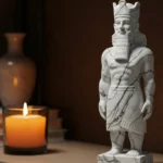 Anu Biblosu v5 – Mermer Görünümlü - Mezopotamya Mitolojisi – Dekoratif Heykel - Biblo