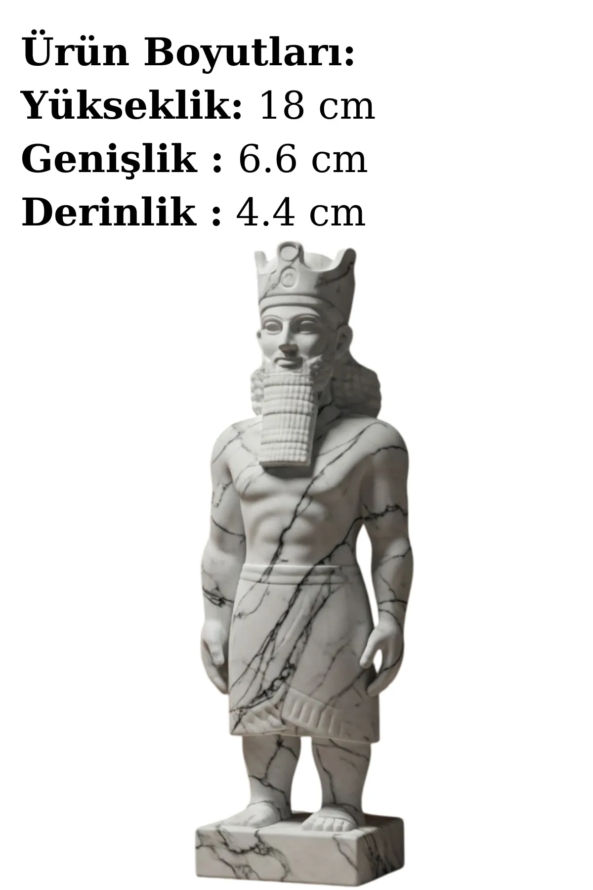 Anu Biblosu v5 – Mermer Görünümlü - Mezopotamya Mitolojisi – Dekoratif Heykel - Biblo - Görsel 2