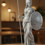 Athena Biblosu v2 - Mermer Görünümlü - Yunan Mitolojisinin Bilgelik ve Strateji Efendisi - Dekoratif Heykel