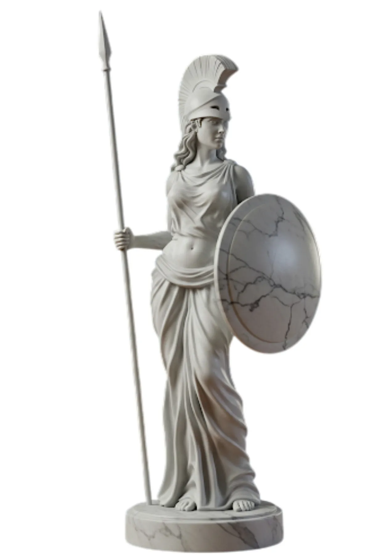 Athena Biblosu v2 - Mermer Görünümlü - Yunan Mitolojisinin Bilgelik ve Strateji Efendisi - Dekoratif Heykel - Görsel 3