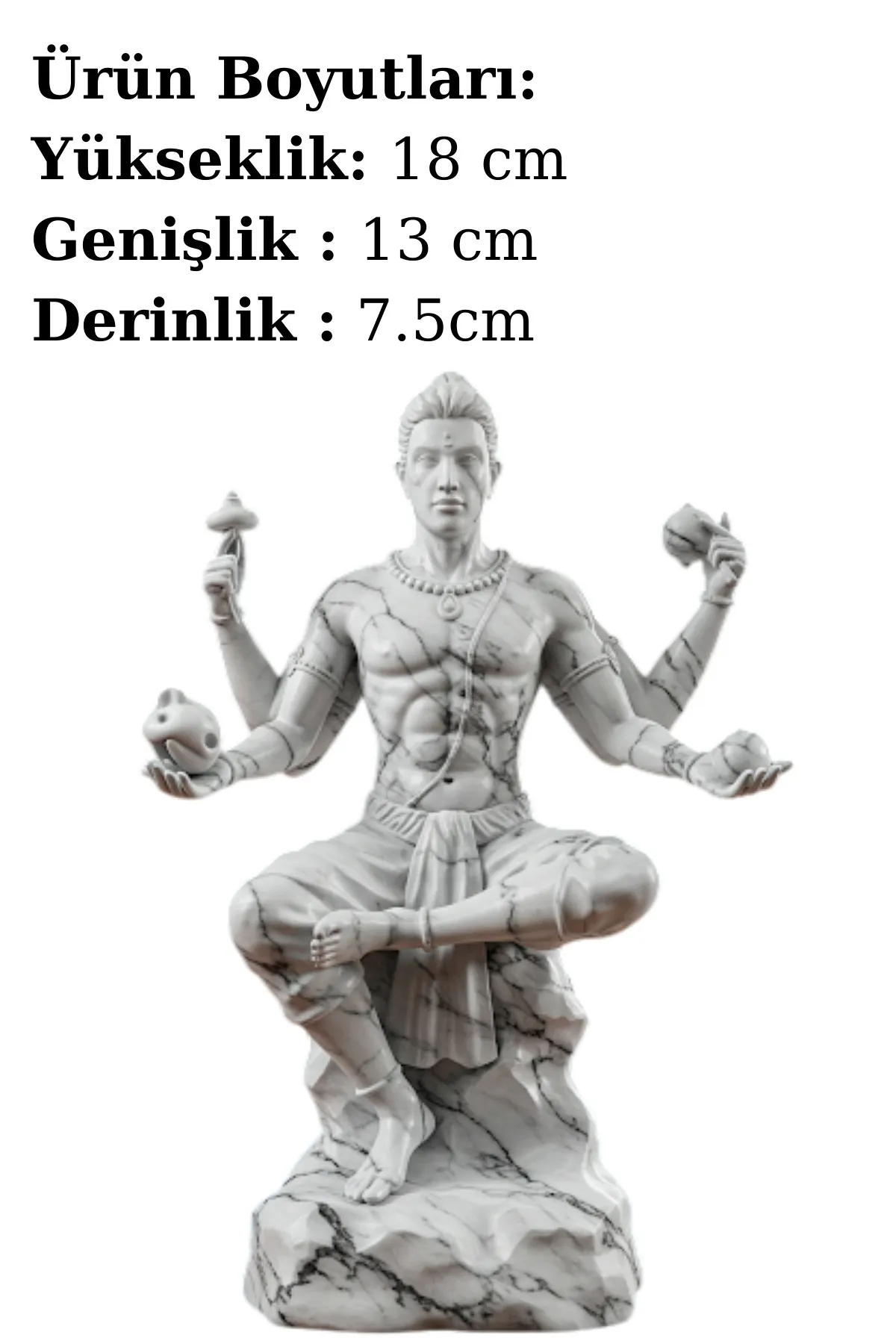 Brahma Biblosu v4 - Mermer Görünümlü - Hint Mitolojisi - Dekoratif Heykel - Biblo - Görsel 2