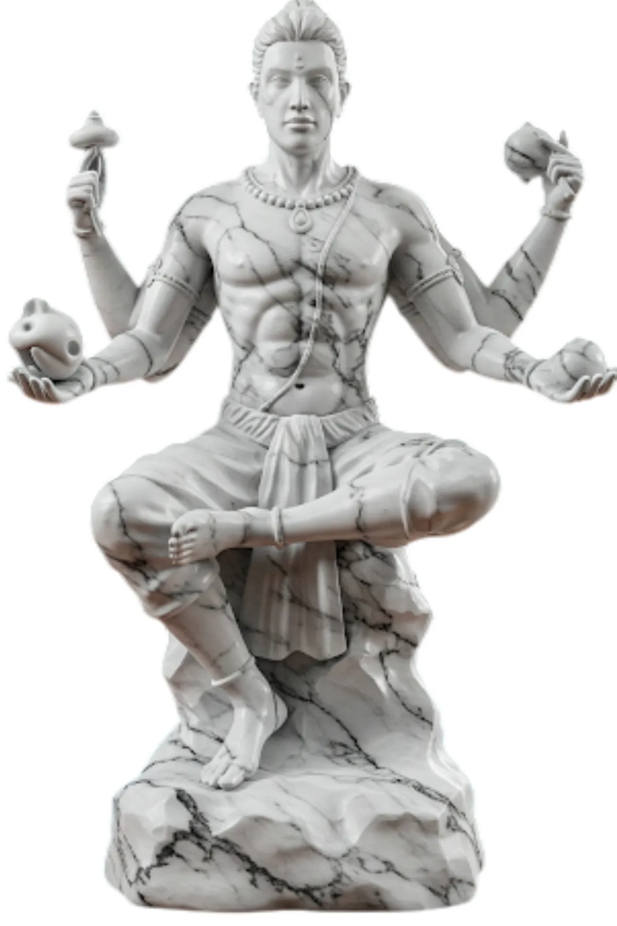 Brahma Biblosu v4 - Mermer Görünümlü - Hint Mitolojisi - Dekoratif Heykel - Biblo - Görsel 3