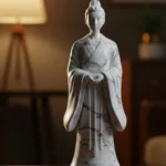 Chang’e Biblosu v3 - Mermer Görünümlü - Çin Mitolojisi Figürü - Dekoratif Heykel -Biblo