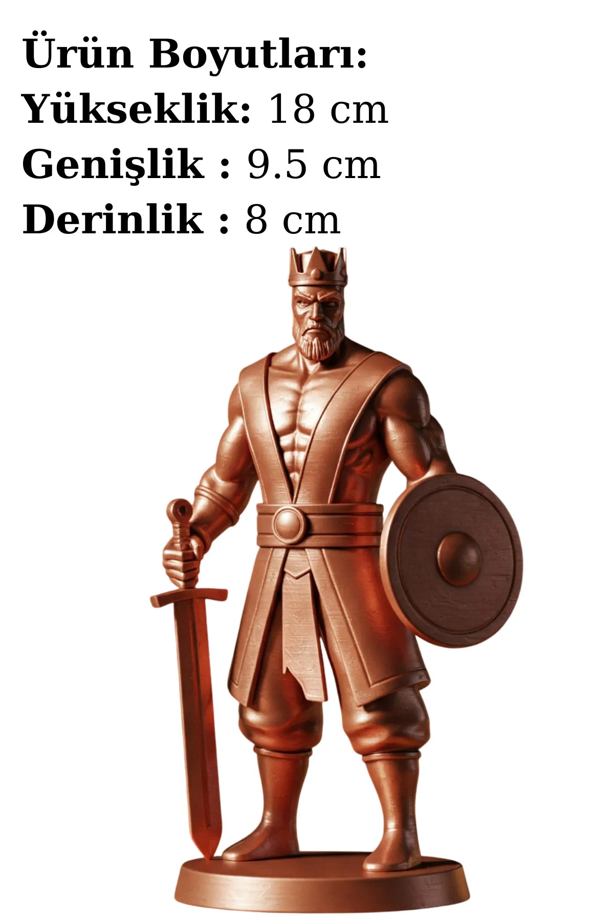 Erlik Han Biblosu - Bakır Rengi - Türk Mitolojisi Figürü - Dekoratif Heykel - Biblo - Görsel 2
