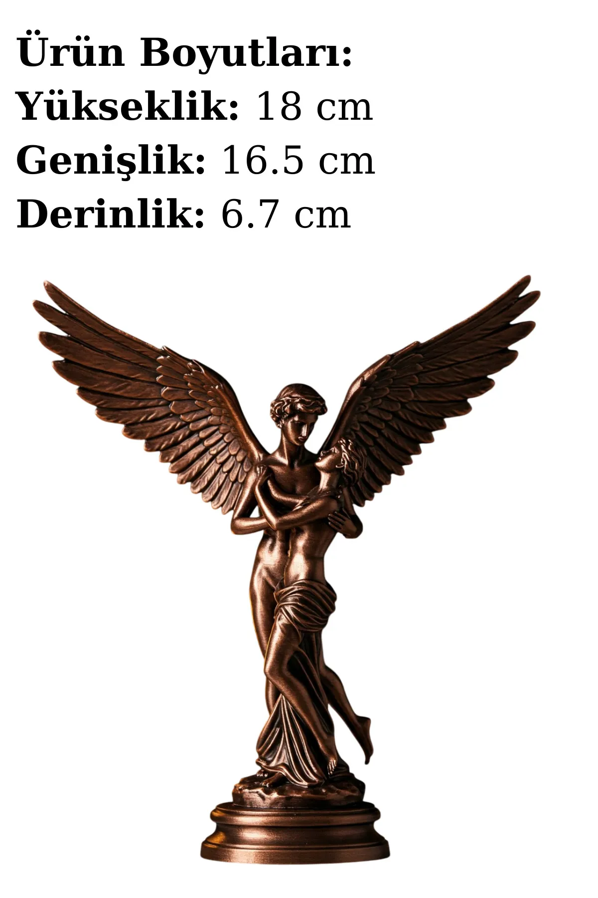 Eros ve Psyche (Canova) Heykeli v2 - Antik Bakır Rengi – Romantik Aşk Heykeli - Görsel 2