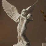 Eros ve Psyche (Canova) Heykeli v4 - Mermer Görünümlü – Romantik Aşk Heykeli