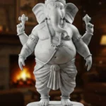Ganesha Biblosu v4 - Mermer Görünümlü - Hint Mitolojisinin Bilgelik ve Başarı Figürü - Dekoratif Heykel