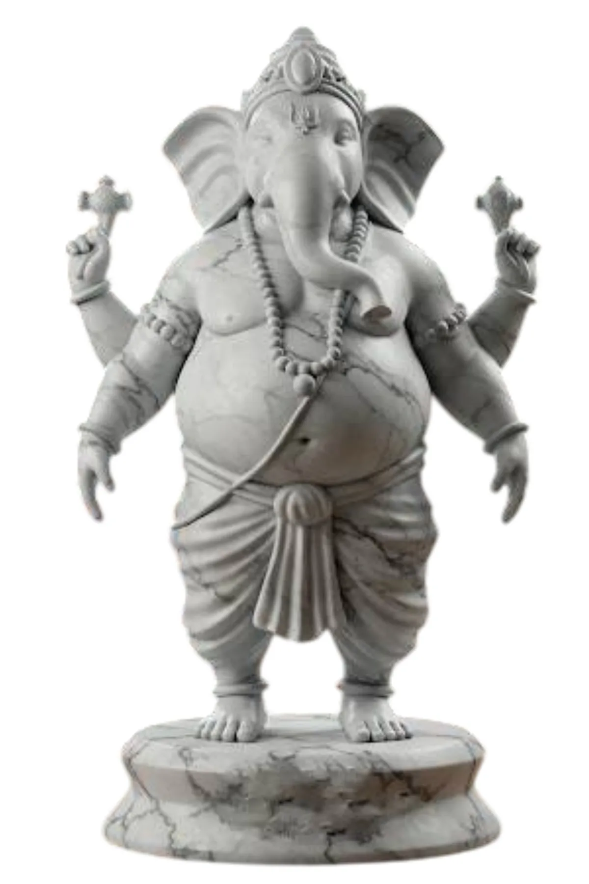 Ganesha Biblosu v4 - Mermer Görünümlü - Hint Mitolojisinin Bilgelik ve Başarı Figürü - Dekoratif Heykel - Görsel 3