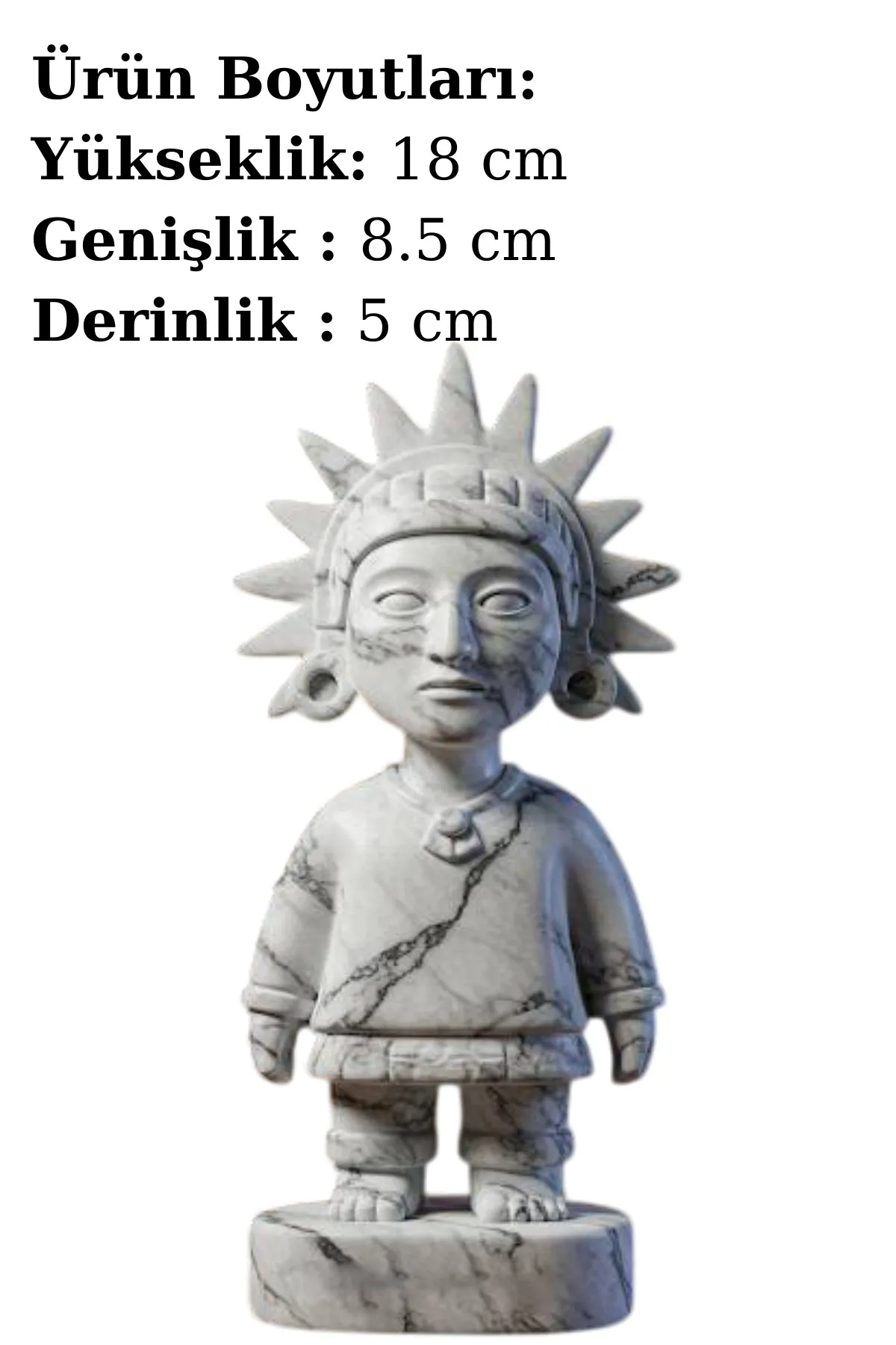 Inti Biblosu – İnka Mitolojisinin Güneş Figürü – Dekoratif Heykel - Biblo - Görsel 2