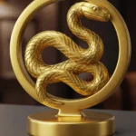 Jörmungandr Biblosu - Altın Rengi - İskandinav Mitolojisi - Dekoratif Heykel - Biblo