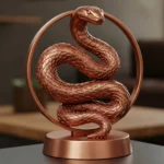 Jörmungandr Biblosu v2 - Bakır Rengi - İskandinav Mitolojisinin Dev Yılanı - Dekoratif Heykel - Biblo