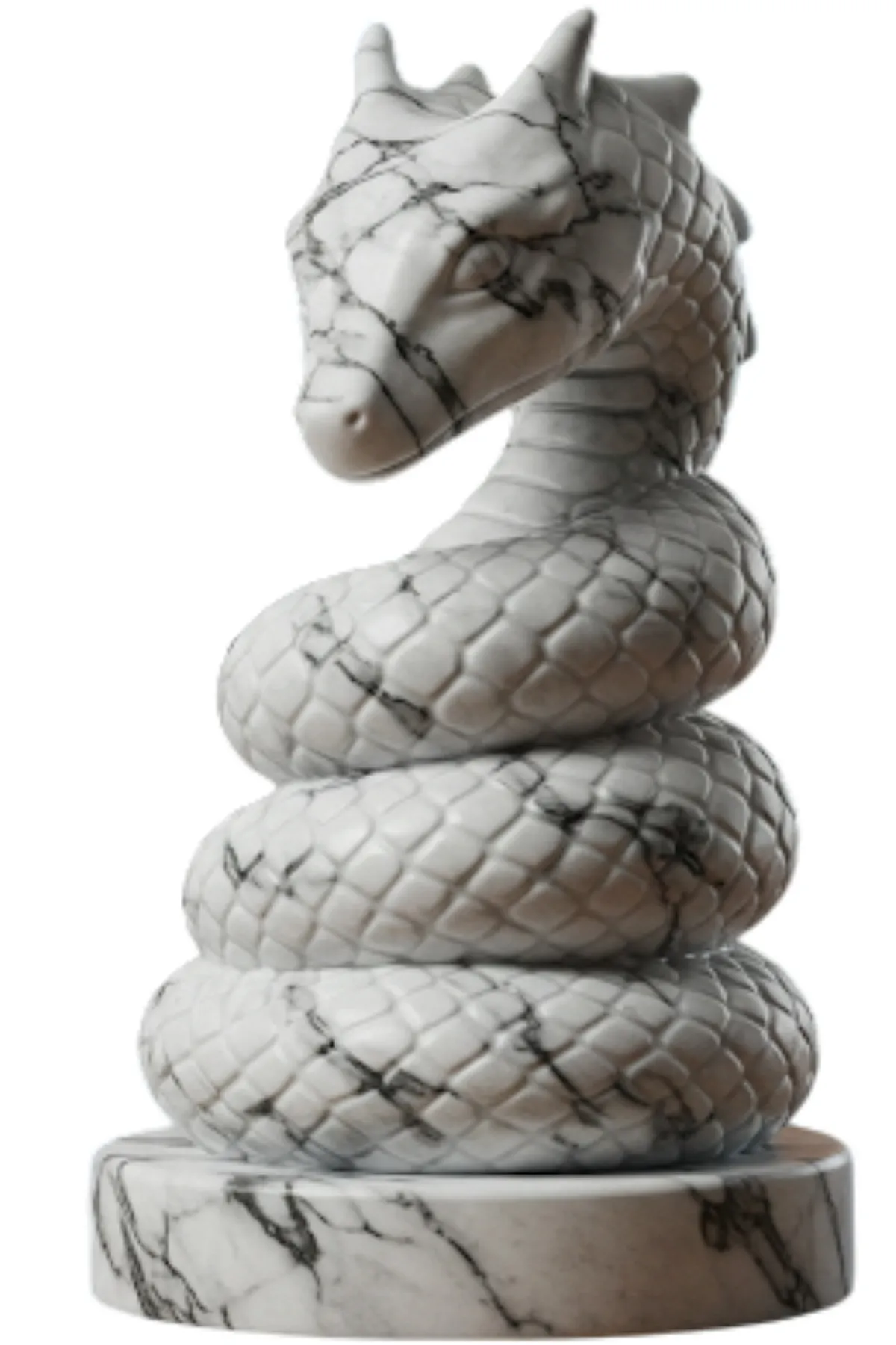 Jörmungandr Biblosu v3 - Mermer Görünümlü - İskandinav Mitolojisi - Dekoratif Heykel - Biblo - Görsel 3