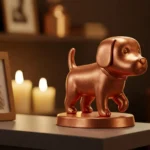 Köpek Biblo v3 - Bakır Rengi - Sevimli Tasarım - Dekoratif Heykel - Biblo