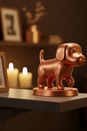 Köpek Biblo v3 - Bakır Rengi - Sevimli Tasarım - Dekoratif Heykel - Biblo