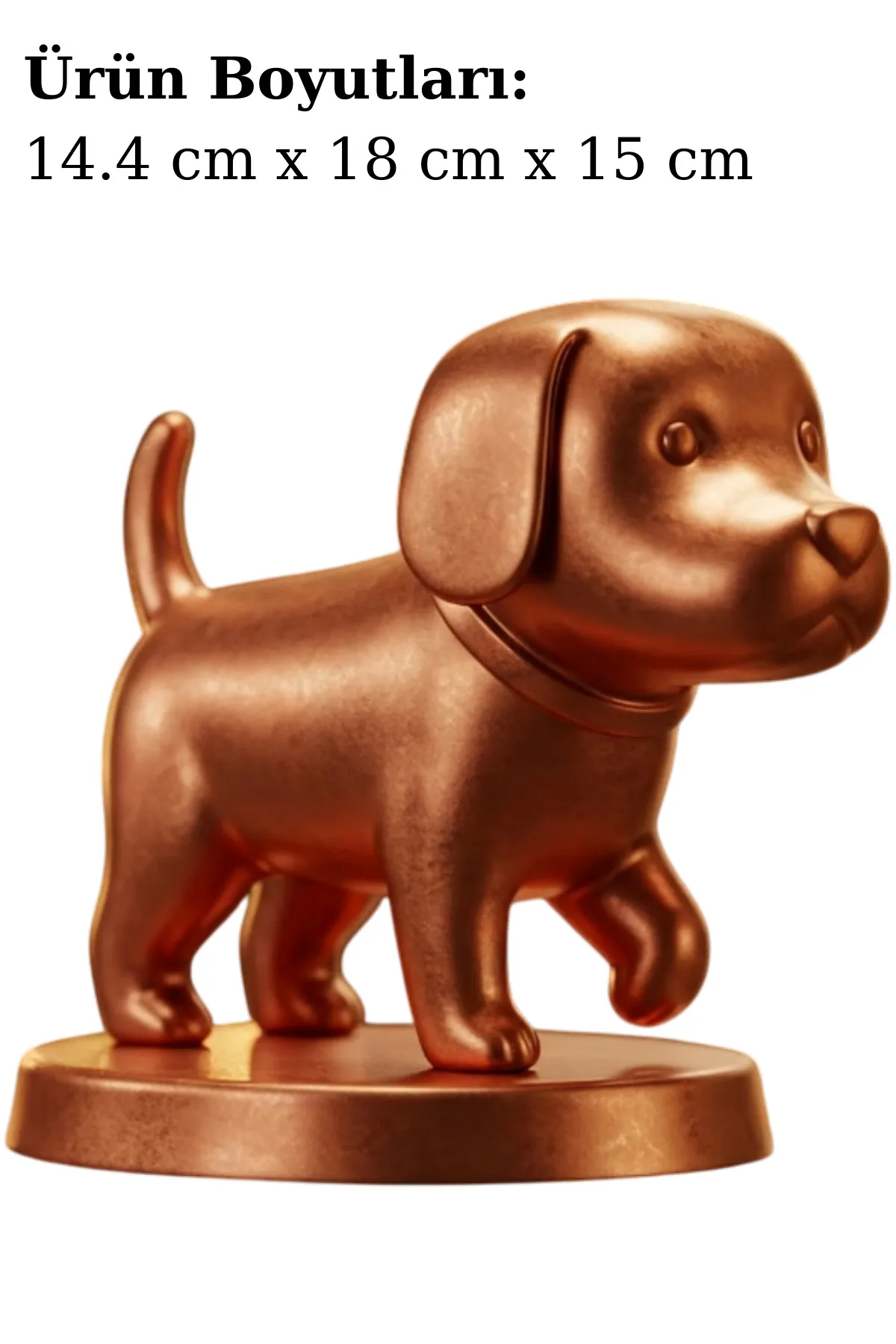 Köpek Biblo v3 - Bakır Rengi - Sevimli Tasarım - Dekoratif Heykel - Biblo - Görsel 2