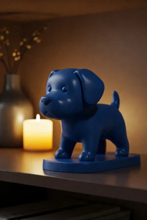 Köpek Biblo v6 - Gece Mavisi - Sevimli Tasarım - Dekoratif Heykel - Biblo