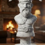 Loki Biblosu v4 - Mermer Görünümlü - İskandinav Mitolojisinin Hilekar ve Zeki Figürü - Dekoratif Heykel - Biblo