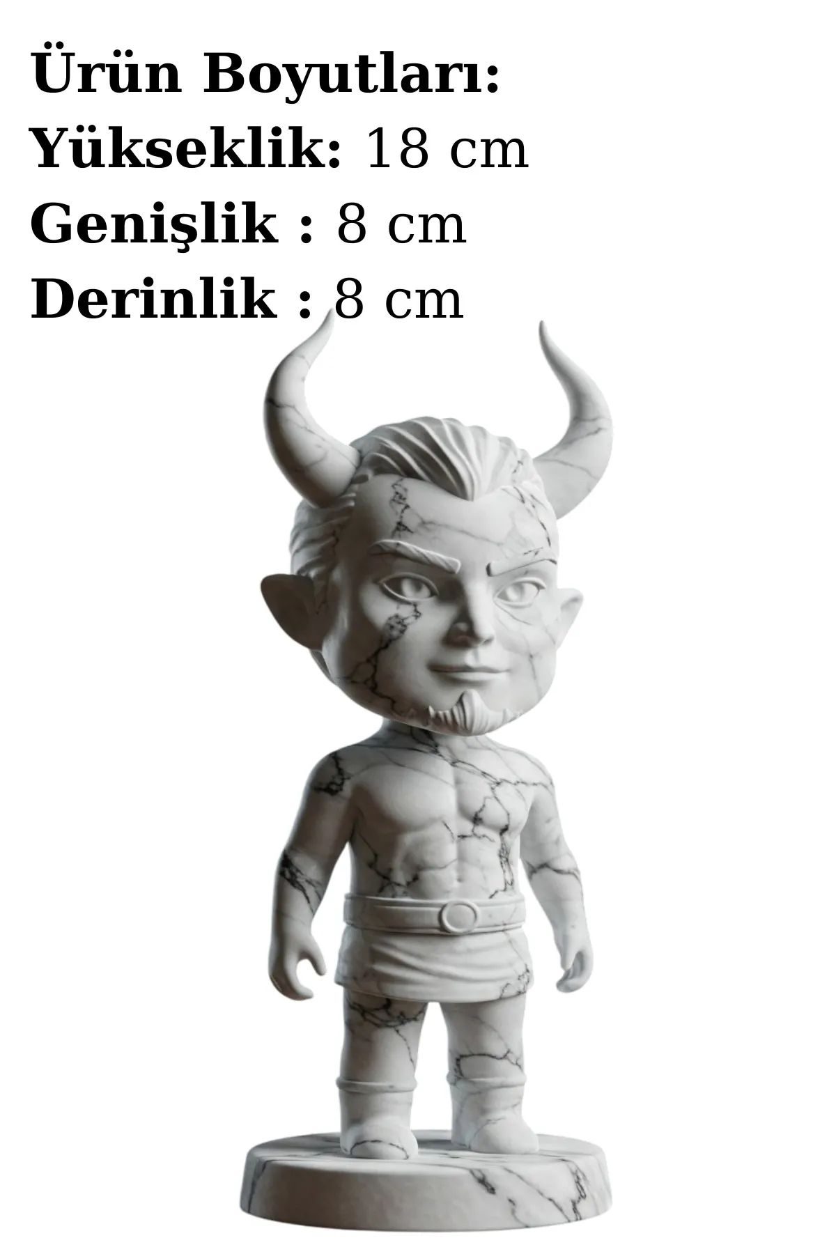 Loki Biblosu v5 - Mermer Görünümlü - İskandinav Mitolojisinin Hilekar ve Zeki Figürü - Dekoratif Heykel - Biblo - Görsel 2