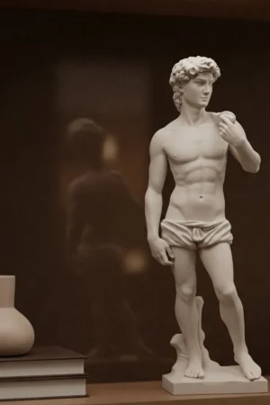 Michelangelo’nun Davut Heykeli v3– Mermer Görünümlü - İncil'deki Davut'un Zarif Tasviri