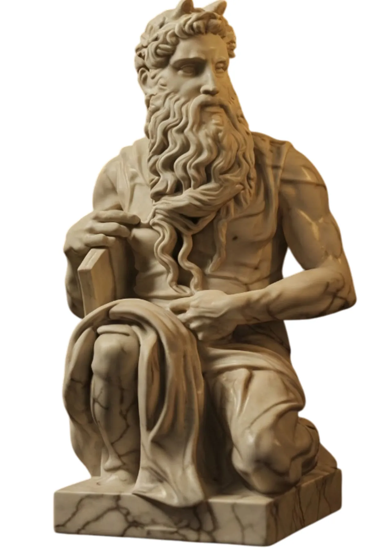 Michelangelo’nun Musa Heykeli Biblo v4 - Mermer Görünümlü – Güçlü ve Etkileyici Musa Figürü - Görsel 3