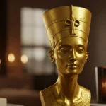 Nefertiti Büstü v1– Altın Rengi- Antik Mısır Kraliçesi Heykeli – Dekoratif Biblo