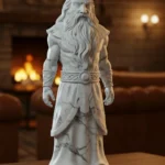Odin Biblosu v2 - Mermer Görünümlü - İskandinav Mitolojisinin Bilgelik ve Savaş Figürü - Dekoratif Heykel - Biblo