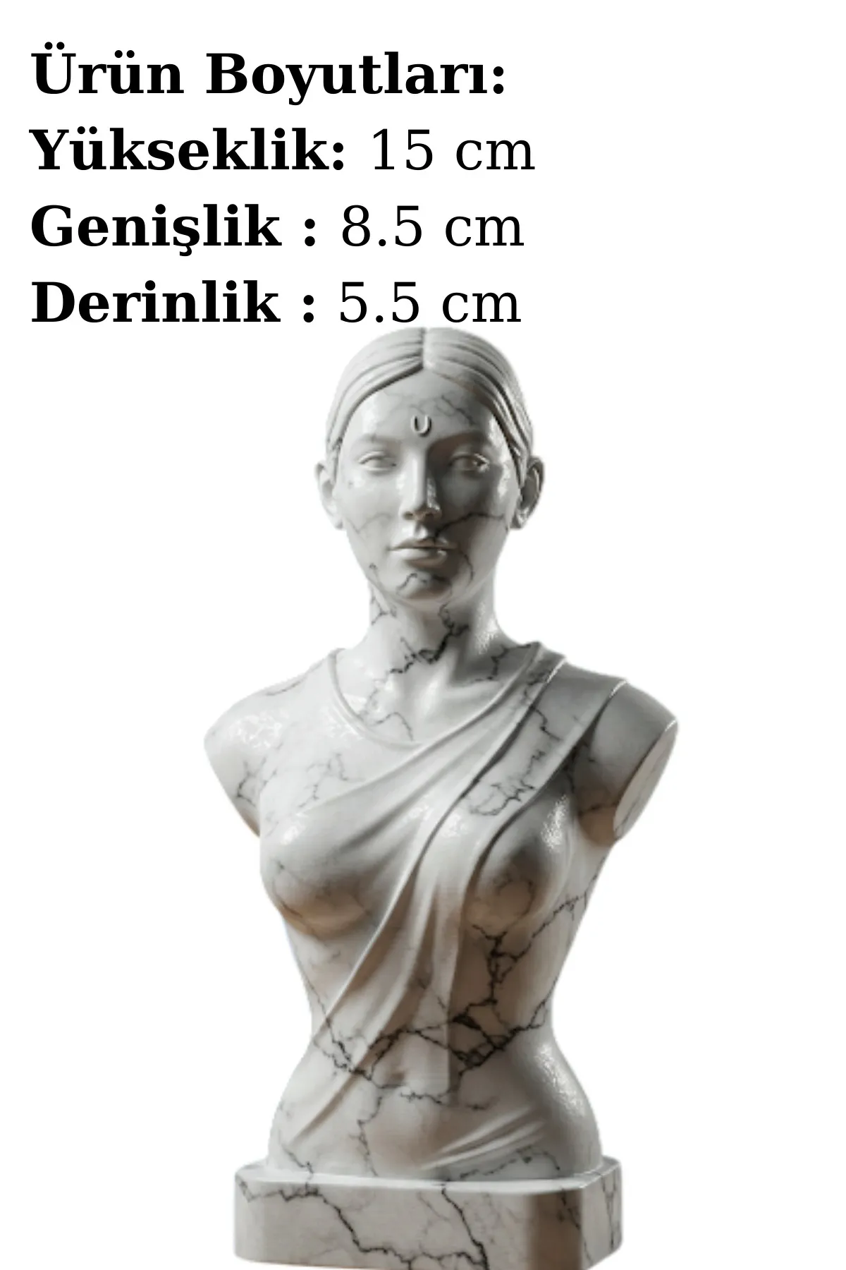 Parvati Biblosu v4 - Mermer Görünümlü - Hint Mitolojisinin Sevgi ve Koruma Figürü - Dekoratif Heykel - Biblo - Görsel 2
