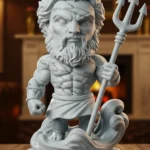 Poseidon Biblosu - Mermer Görünümlü - Yunan Mitolojisinin Deniz ve Depremler Hükümdarı - Dekoratif Heykel - Biblo