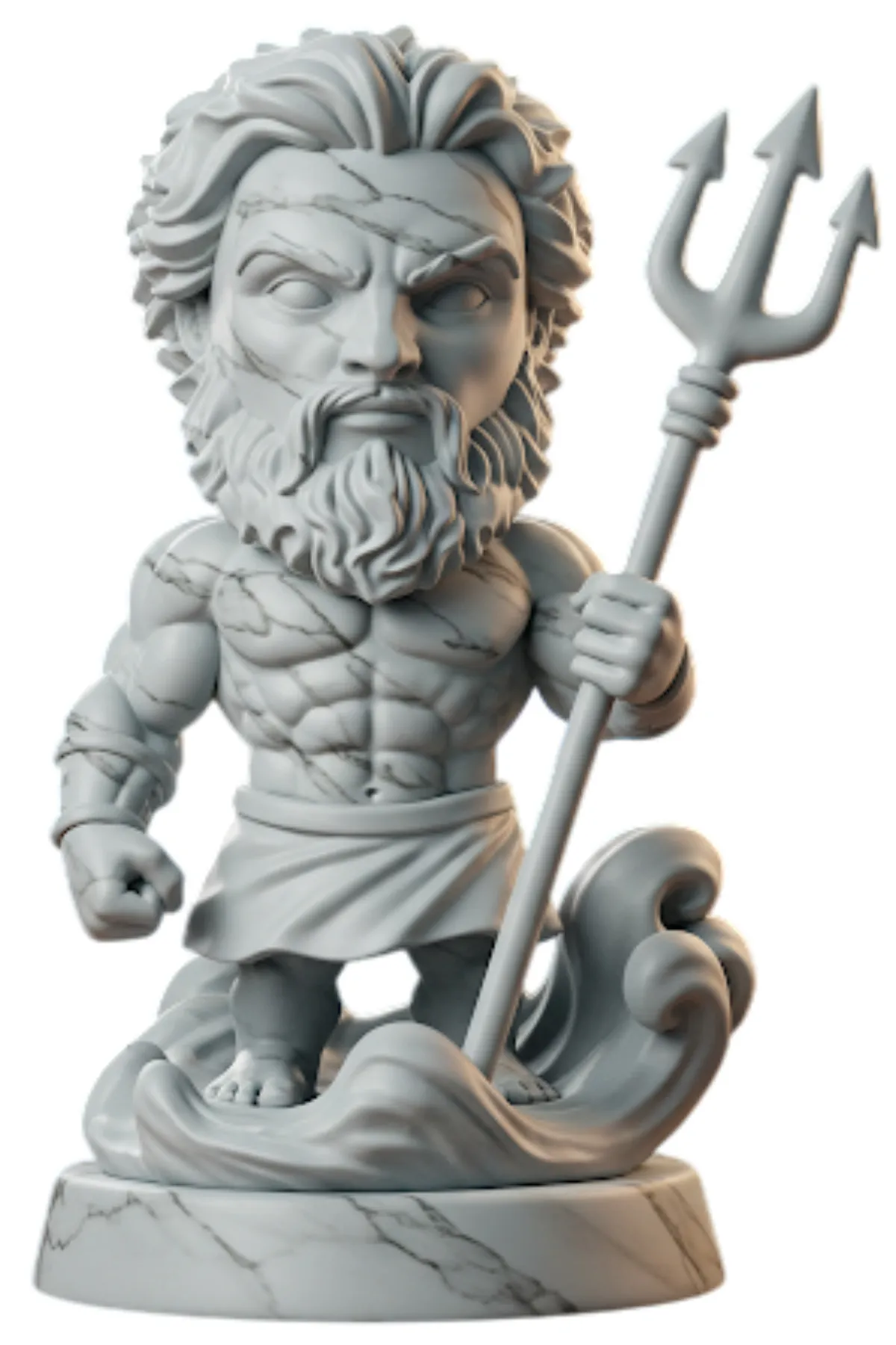 Poseidon Biblosu - Mermer Görünümlü - Yunan Mitolojisinin Deniz ve Depremler Hükümdarı - Dekoratif Heykel - Biblo - Görsel 3