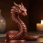Quetzalcoatl Biblosu v2 – Bakır Rengi - Aztek Mitolojisinden Esinlenen Dekoratif Heykel - Biblo