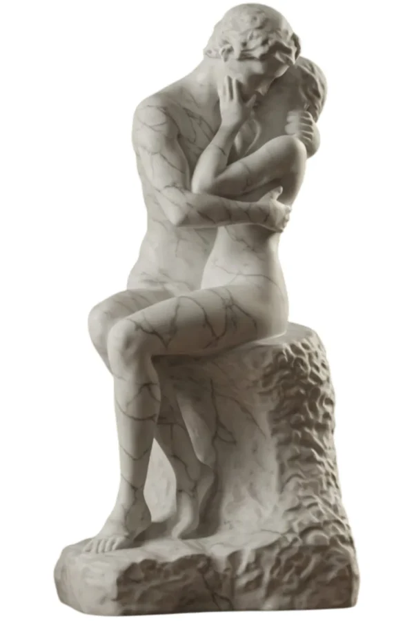 The Kiss (Rodin) Heykeli v3 - Mermer Görünümlü– Romantik Aşkın Simgesi - Görsel 3