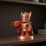 Thor Biblosu - Bakır Rengi -  İskandinav Mitolojisinin Fırtına ve Güç Figürü - Dekoratif Heykel - Biblo