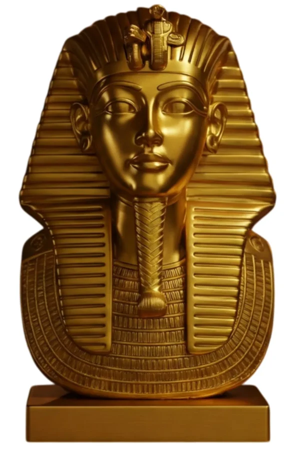 Tutankhamun Büstü v1 – Altın Rengi - Antik Mısır Firavunu Heykeli – Dekoratif Biblo - Görsel 3