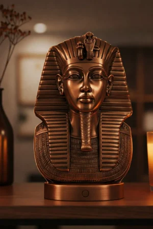 Tutankhamun Büstü v2 – Antik Bakır Rengi - Antik Mısır Firavunu Heykeli – Dekoratif Biblo