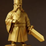 Ülgen Biblosu - Altın Rengi - Türk Mitolojisi Figürü - Dekoratif Heykel - Biblo