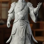 Yanluo Wang Biblosu v4 - Mermer Görünümlü - Çin Mitolojisi - Dekoratif Heykel - Biblo