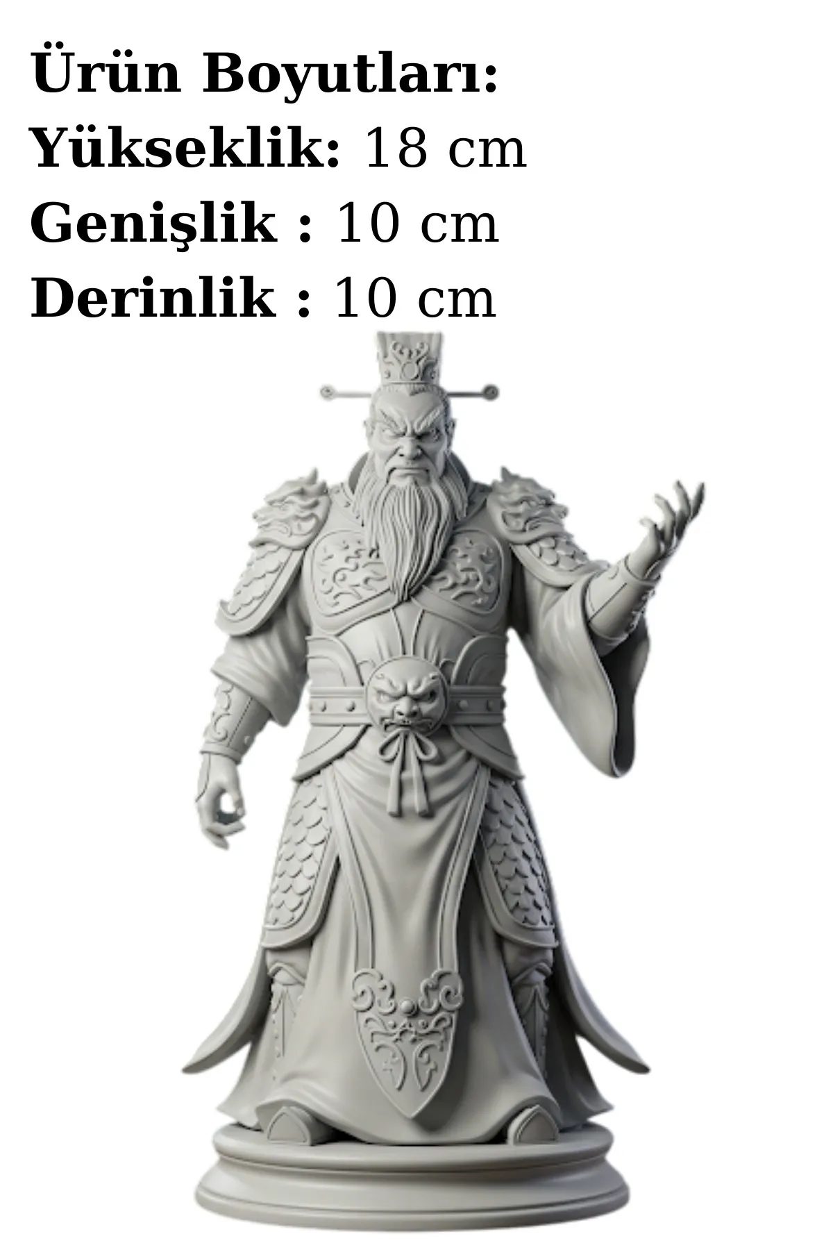 Yanluo Wang Biblosu v4 - Mermer Görünümlü - Çin Mitolojisi - Dekoratif Heykel - Biblo - Görsel 2