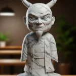 Yanluo Wang Biblosu v5 - Mermer Görünümlü - Çin Mitolojisi - Dekoratif Heykel - Biblo