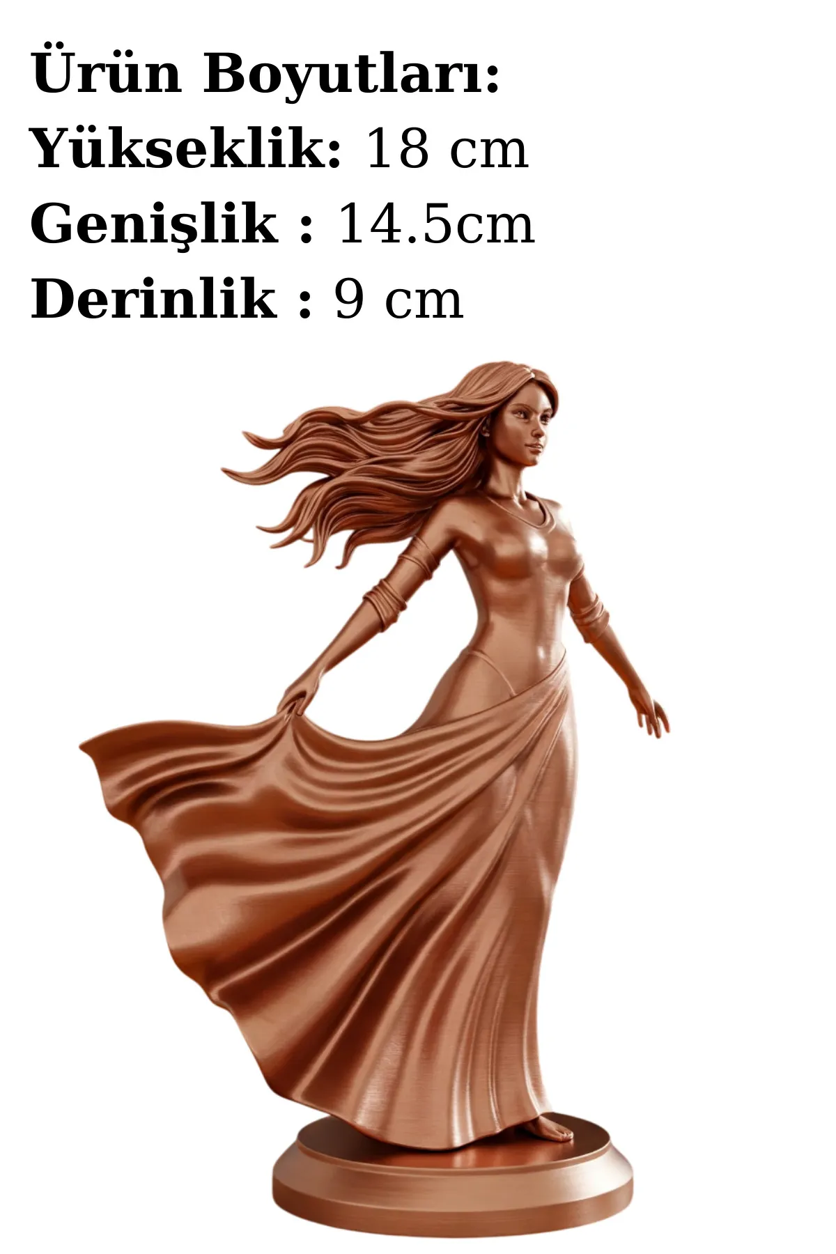 Yel Ana Biblo v2 - Bakır Rengi - Türk Mitolojisi Figürü - Dekoratif Heykel - Görsel 2