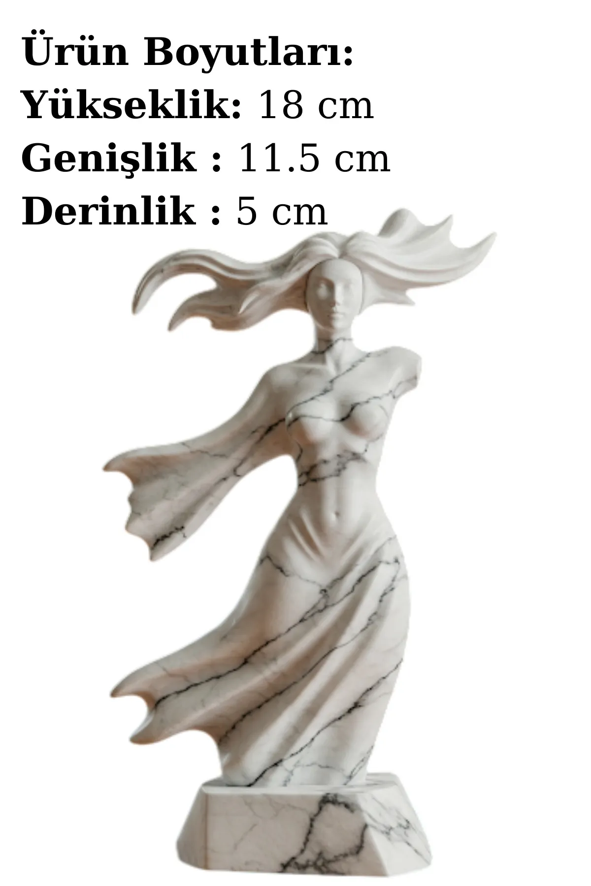 Yel Ana Biblosu v4 - Mermer Görünümlü - Türk Mitolojisi Figürü - Dekoratif Heykel-Biblo - Görsel 2