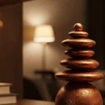 Zen Taşları Biblo v2- Bakır Rengi - Meditasyon & Denge Simgesi - Dekoratif Heykel - Biblo