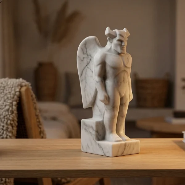 Angra Mainyu Heykeli ile Pers mitolojisinin gizemli dünyasına dalın. Soğuk döküm mermer antik İran bibloları en özel tasarımlarla Sanatkat.com'da!