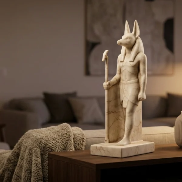 Anubis Heykeli – Soğuk Döküm Mermer (Mısır Mitolojisi)