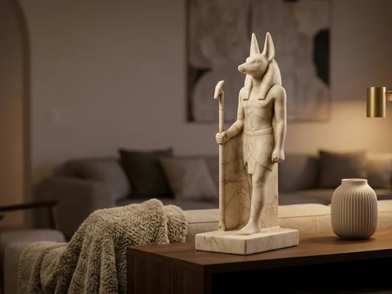 Anubis Heykeli – Soğuk Döküm Mermer (Mısır Mitolojisi)