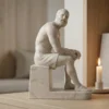Boxer at Rest Heykeli - Yorgun Boksör Mermer Biblo