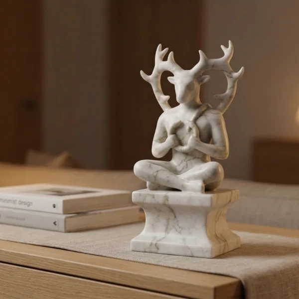 Cernunnos Heykeli – Soğuk Döküm Mermer (Kelt Mitolojisi)