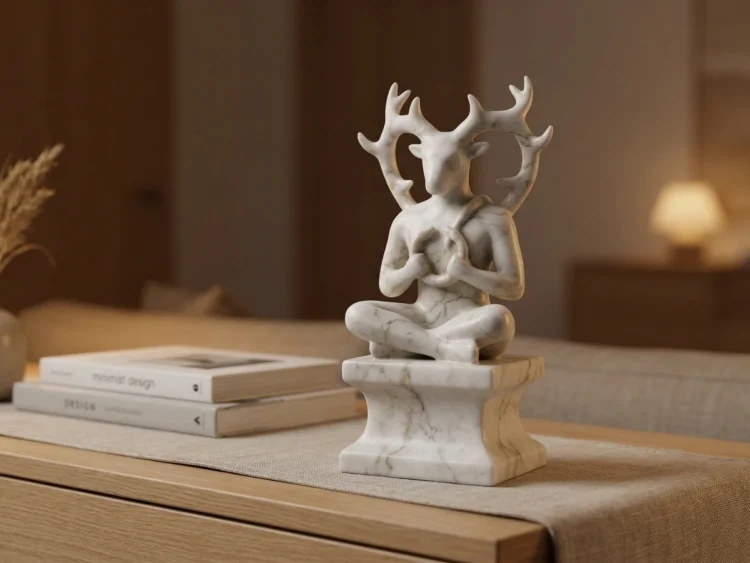 Cernunnos Heykeli – Soğuk Döküm Mermer (Kelt Mitolojisi)