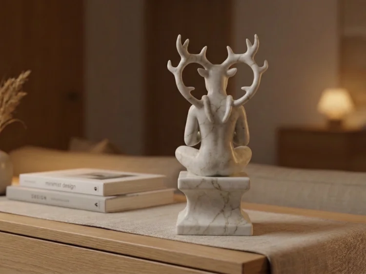 Cernunnos Heykeli – Soğuk Döküm Mermer (Kelt Mitolojisi)